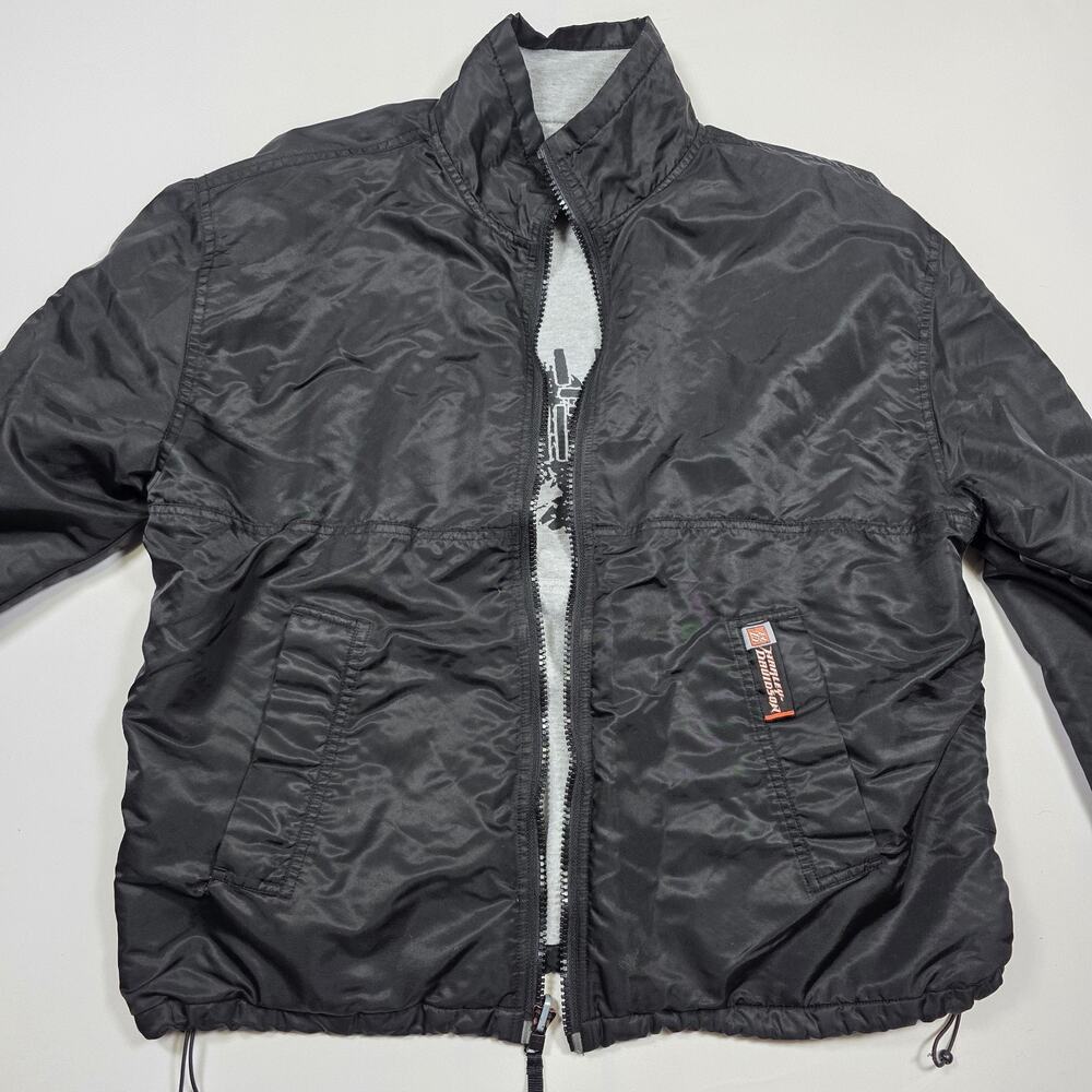 Vintage Black Harley Davidson Motorcycles Mens Large Reversible Bomber Jacket
